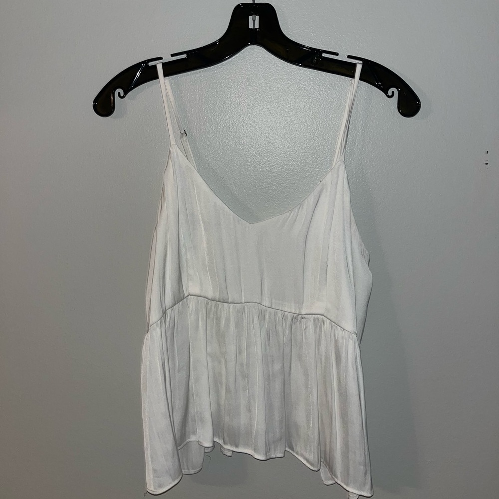 Lola & Grace Flowy Peplum Tank Top Cami White Size L